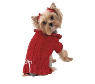 Maxs Closet Sweet Valentine Red Metallic Sweater Dress —