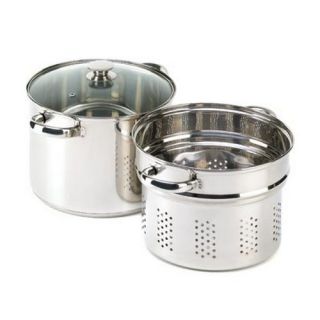 Pasta Cooker Set Stainless Steel Cooking Stock Pot Kit New