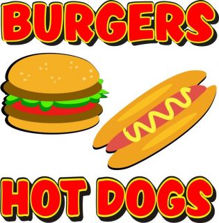 Hot Dogs Burgers Restaurant Concession Food Decal 12