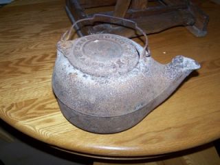 Antique Cast Iron Tea Coffee Pot Rome Georgia Mid 1800s
