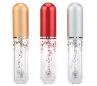 Set of 3 Refillable Travel Perfume Bottles by Lori Greiner —