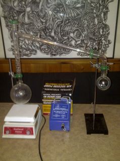  Used Lab Glassware and Hot Plate Stir Bar Combo