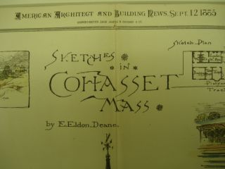 Sketches in Cohasset MA 1885 Original Plan