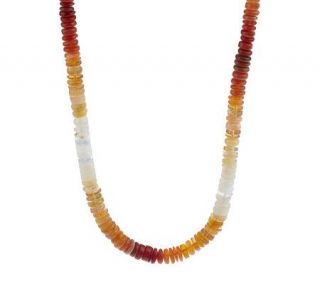 Sterling Colors of Fire Opal 18 Rondel Bead Necklace —