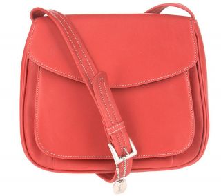 Tignanello Smooth Leather Flap Bag with Long Adjustable Shoulder Strap 