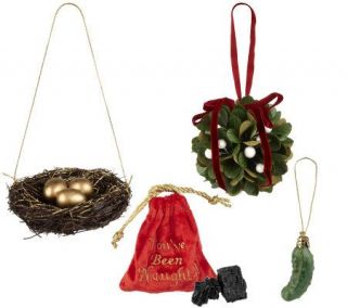 Holiday Traditions 4 Piece Ornament Set by Roman   H17819