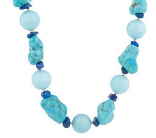 Lee Sands Shades of Blue Multi Gemstone Nugget 20 Necklace —
