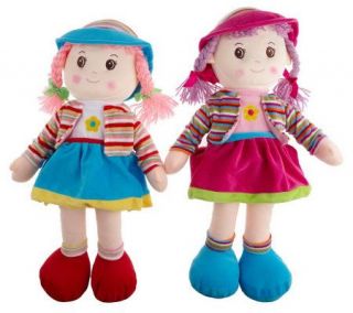Set of 2 Lollipop Kidz 24 Soft Bodied Rag Dolls —