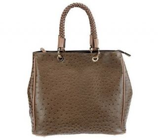 Couture by Kooba Shelly Ostrich Shopper Tote w/ Braided Handles 