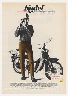 1967 Kodel Corduroy Wright Slacks Motorcycle Art Ad