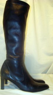 Vintage Cole Haan Tall Knee Riding Boots Italy High Heel Black Leather