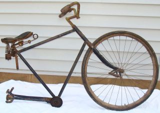 Rare 1888 1903 Tribune Model 86 shaft drive antique bicycle wooden