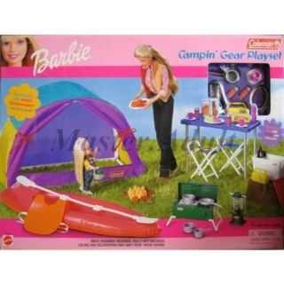 Barbie Campin Gear Playset w Coleman Camping Gear 20 PC Accessories