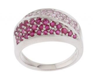 Sterling 1.25 ct tw Ruby & Pink Sapphire Pave Ring —