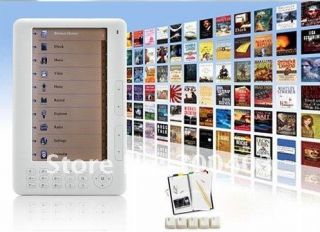 New 7 inch Color Screen eBook Reader E Reader 4GB E Book FM MP4 Case
