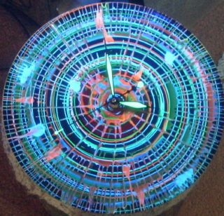 Black Light Spin Art Painting Clock on A 12 Record Album