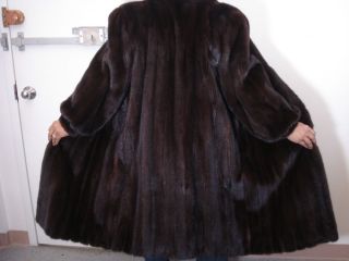  Top Quality Mahogany Mink Fur Coat Size 10 12 Val $7K Excellent Condit