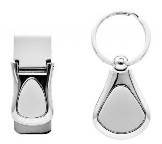 Nickel Plated Key Ring and Money Clip   H348933
