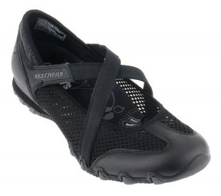 Skechers Leather and Mesh Cross Strap Maryjanes —