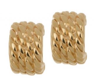 Arte dOro Textured Omega Back Hoop Earrings, 18K Gold —