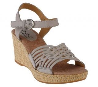 by Born Tootsie Leather Quarter Strap Wedge Sandals   A212841