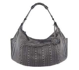 Fiore by Isabella Fiore Leather Hobo with Stitch Detail —