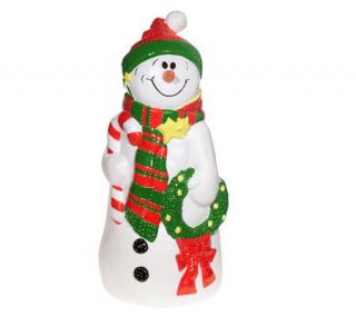 Fiber Optic Indoor/Outdoor 30 Festive Holiday Snowman —