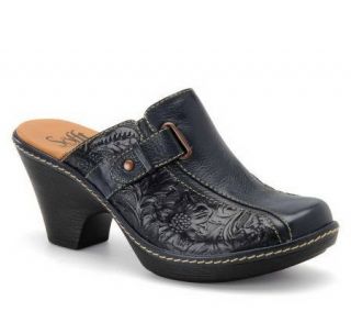 Sofft Dory Tooled Leather Clogs —