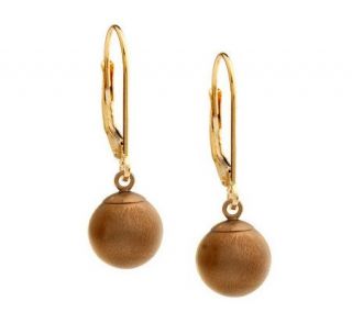 8mm Satin Bead Lever Back Earrings 14K Gold —