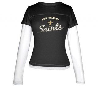NFL New Orleans Saints Womens Long Sleeve Layered T Shirt —