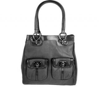 Makowsky Glove Leather Double Handle North/South Tote —