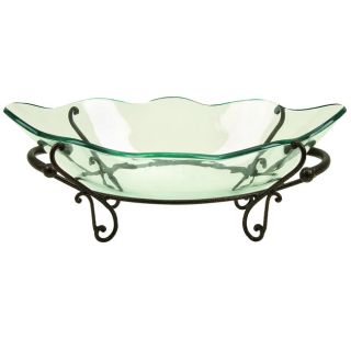 Casa Cortes Milan Decorative Centerpiece Glass Bowl with Stand