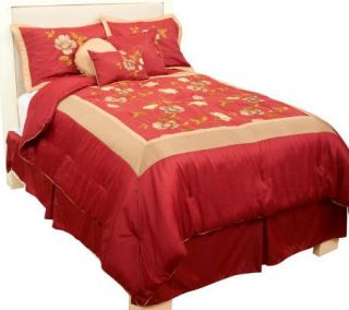 HomeReflections Claire 7 Piece Microfiber Comforter Set w/ Embroidery 