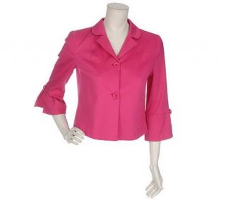 SC by Sara Campbell Stretch Pique Lantern Sleeve Cropped Jacket