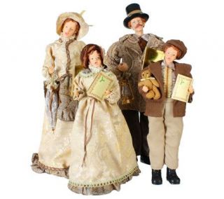 Set of 4 38 Fabric Victorian Family Carolers by Sterling —