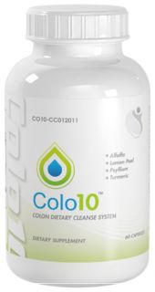 COLO10 Colon Cleanse System Extreme Detox Alfalfa Psyllium Turmeric