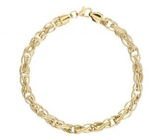 Polished Swirl Design Woven Bracelet 14K Gold, 2.7g —