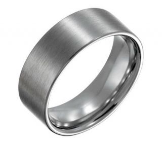 Forza Mens 8mm Steel Flat Brushed Ring   J109538