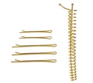 SpyralClip Choice of 24k Gold Plated or Silvertone Hair Clip Set