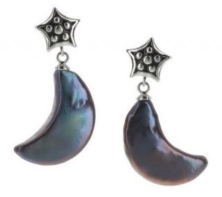 Honora Cultured Freshwater Pearl Moon and Stars Design Earrings