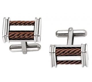 Forza Chocolate Brown Plated Cuff Links   J109444