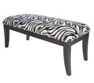 Kenneth Brown Animal Print 44 Wood Accent Bench —