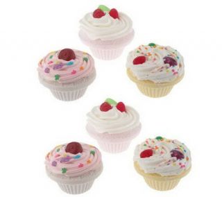 Set of 6 Fizzy Baker Cupcake style Bath Effervescents —