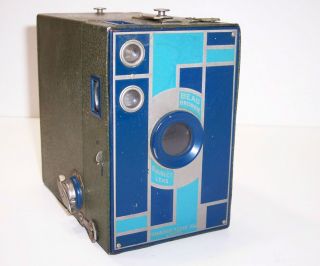 Rare No. 2A Beau Brownie Blue with Green Body Kodak Camera Vintage