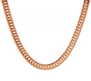 Bronzo Italia Woven Rectangular Wheat Chain Necklace 