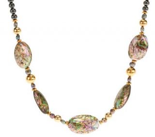 Lee Sands Abalone Shell and Cultured Pearl Necklace —