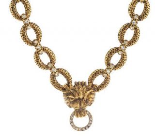Jacqueline Kennedy Lions Head Regal Link Bold Necklace —