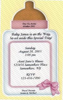 contour cut personalized baby shower invitations
