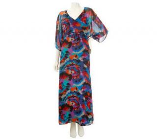 by Marc Bouwer Printed Caftan Maxi Dress with Slip —
