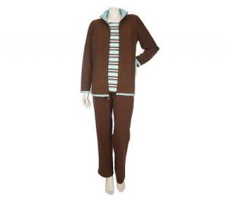Sport Savvy Reversible Fleece Jacket with Striped T shirt & Pants 